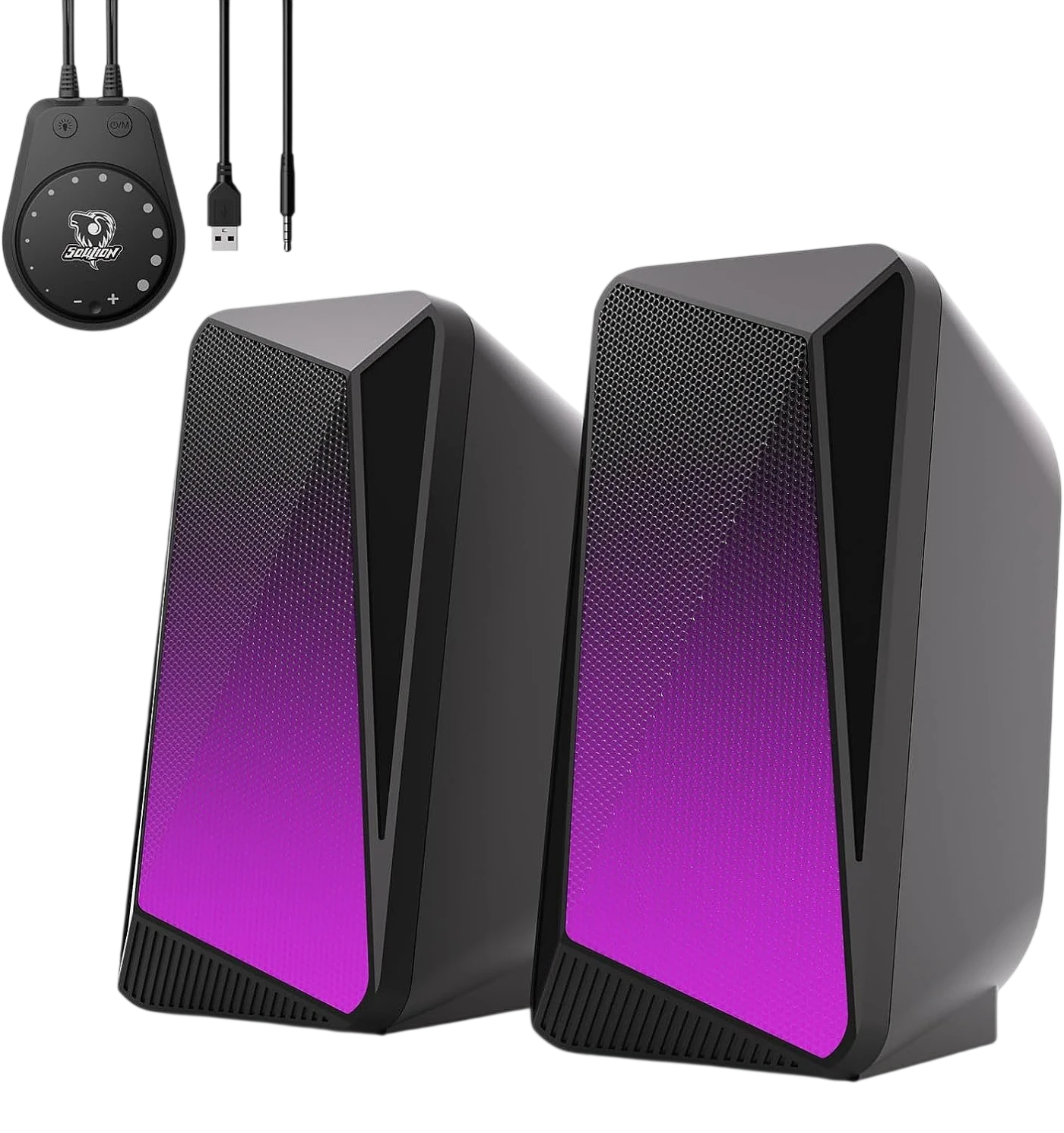 Altavoces SOULION C30 para PC: Sonido Claro con Efectos de Llama LED