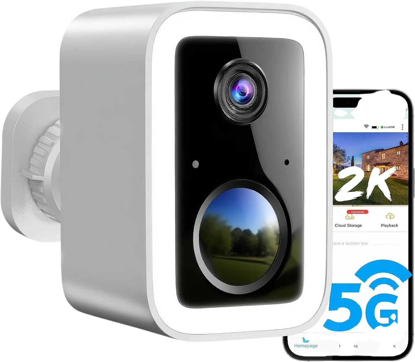 Cámara de Seguridad 2K Inalámbrica con Spotlight y Alarma