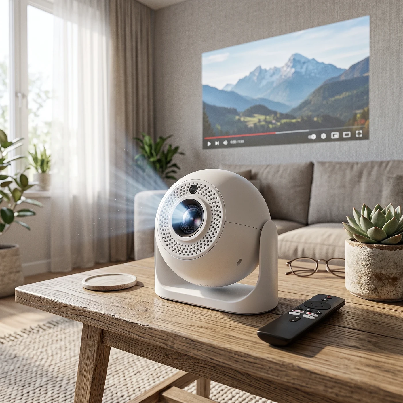 Proyector Portátil con Autoenfoque y WiFi Integrado — en uso