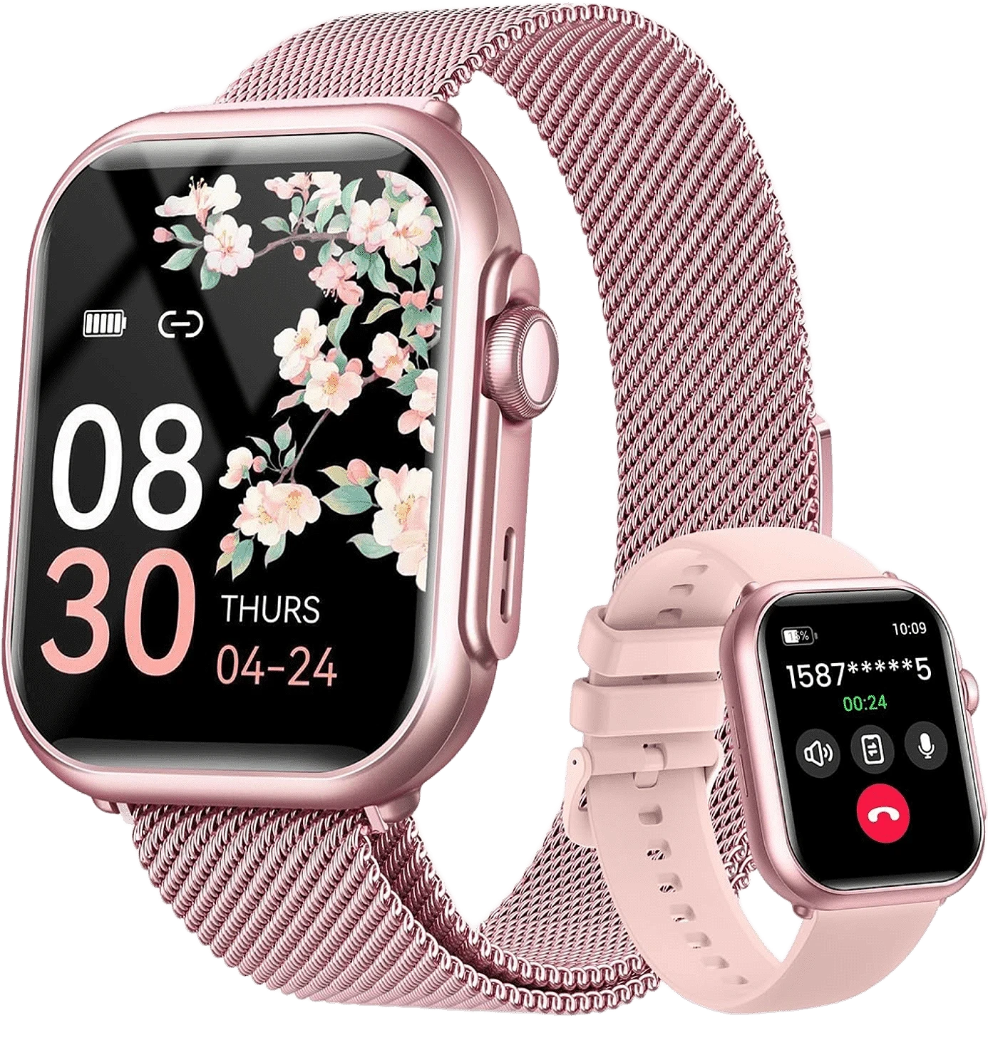 Smartwatch para Mujer con Pantalla HD 1.85" y Doble Correa